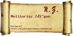 Molitorisz Zágon névjegykártya
